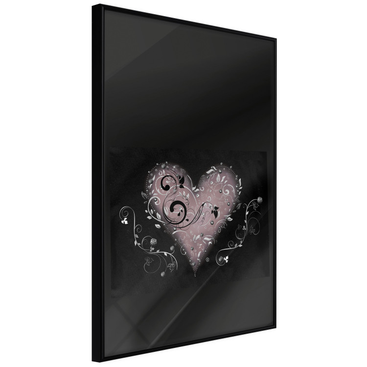 Wall Poster For a Friend - heart in a light composition of ornaments on a black background 131919 additionalImage 13