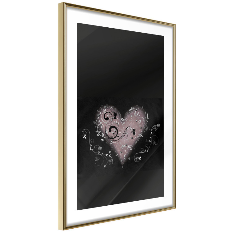 Wall Poster For a Friend - heart in a light composition of ornaments on a black background 131919 additionalImage 9