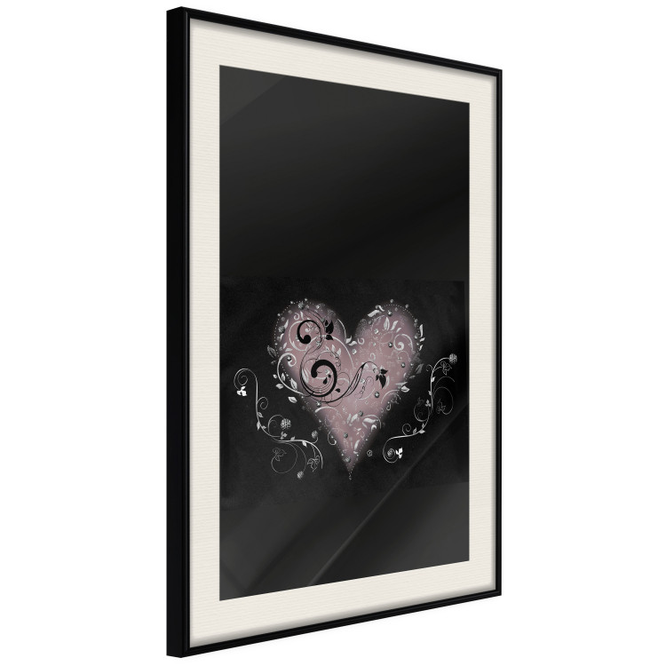 Wall Poster For a Friend - heart in a light composition of ornaments on a black background 131919 additionalImage 2