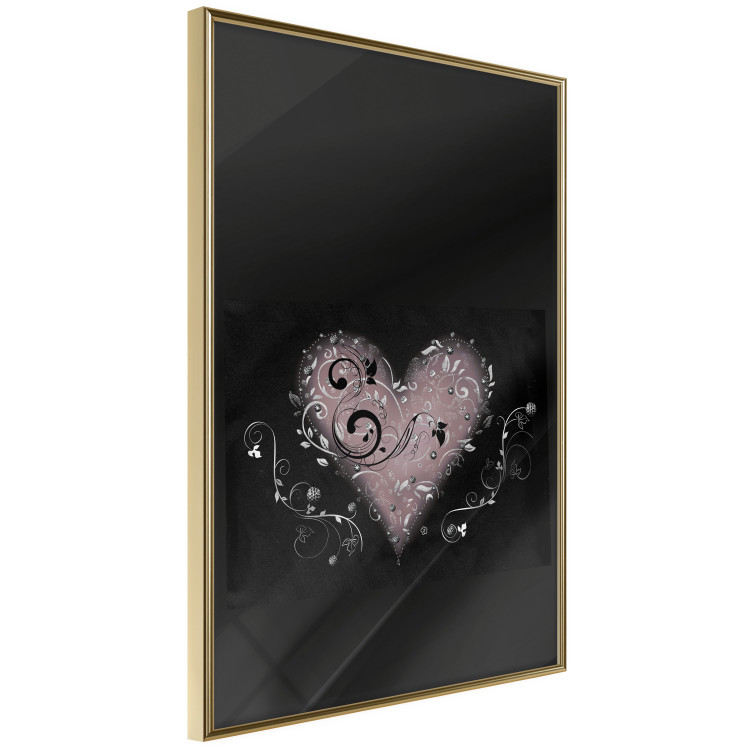 Wall Poster For a Friend - heart in a light composition of ornaments on a black background 131919 additionalImage 14