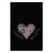 Wall Poster For a Friend - heart in a light composition of ornaments on a black background 131919