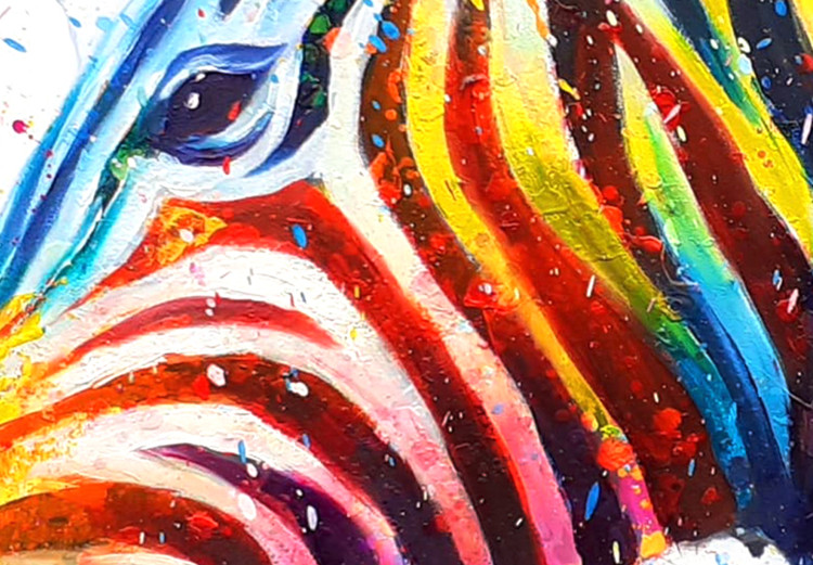 Canvas Zebra (1-piece) Wide - futuristic multi-colored animal 132019 additionalImage 5