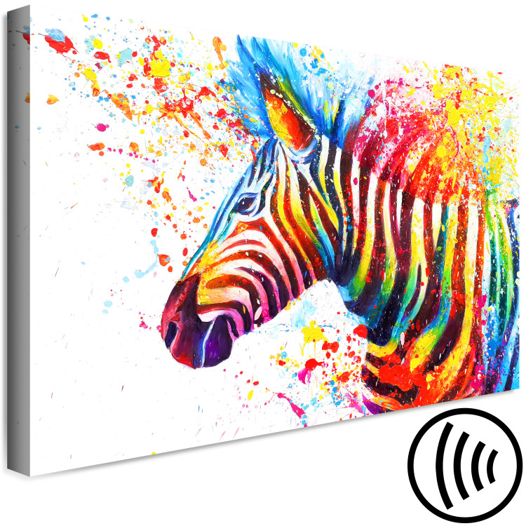 Canvas Zebra (1-piece) Wide - futuristic multi-colored animal 132019 additionalImage 6