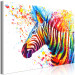 Canvas Zebra (1-piece) Wide - futuristic multi-colored animal 132019 additionalThumb 2