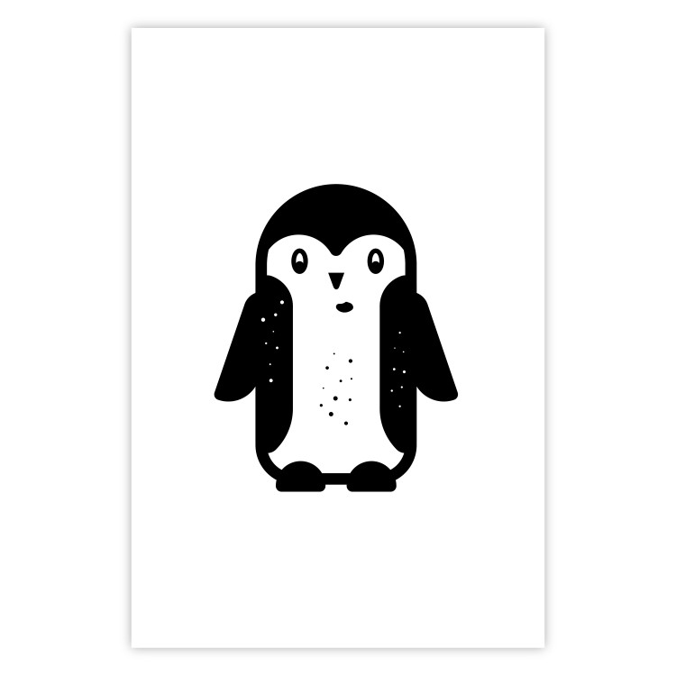 Poster Funny Penguin - black and small penguin on a solid white background 135219 additionalImage 8