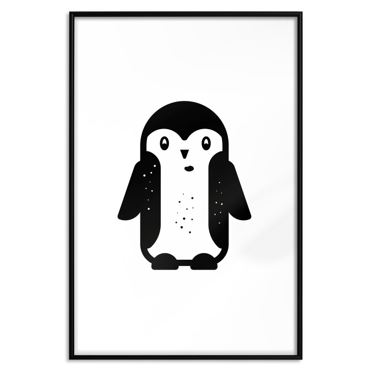 Poster Funny Penguin - black and small penguin on a solid white background 135219 additionalImage 9