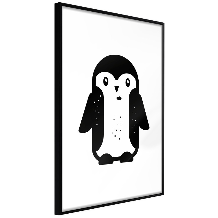 Poster Funny Penguin - black and small penguin on a solid white background 135219 additionalImage 23