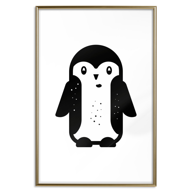 Poster Funny Penguin - black and small penguin on a solid white background 135219 additionalImage 6