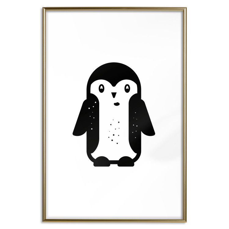Poster Funny Penguin - black and small penguin on a solid white background 135219 additionalImage 4