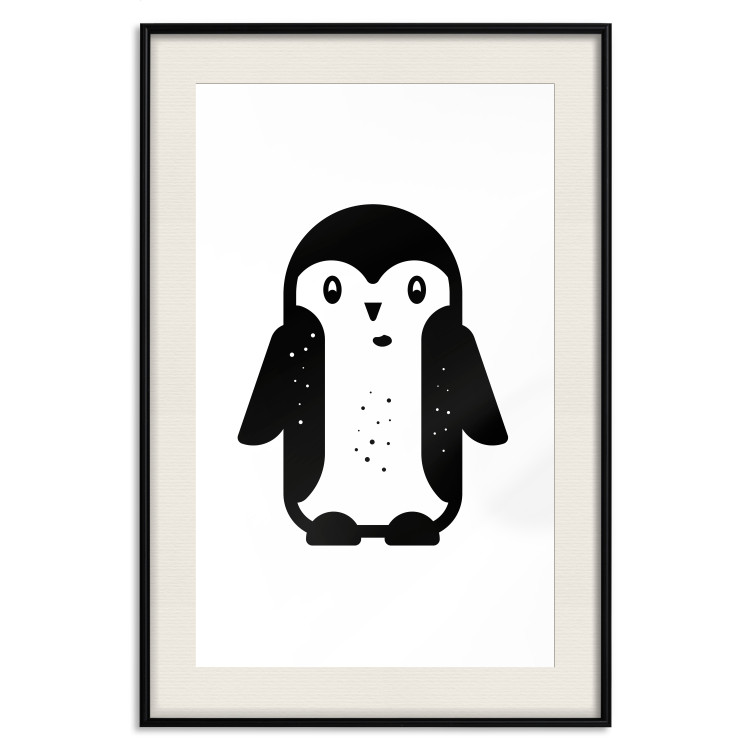 Poster Funny Penguin - black and small penguin on a solid white background 135219 additionalImage 27