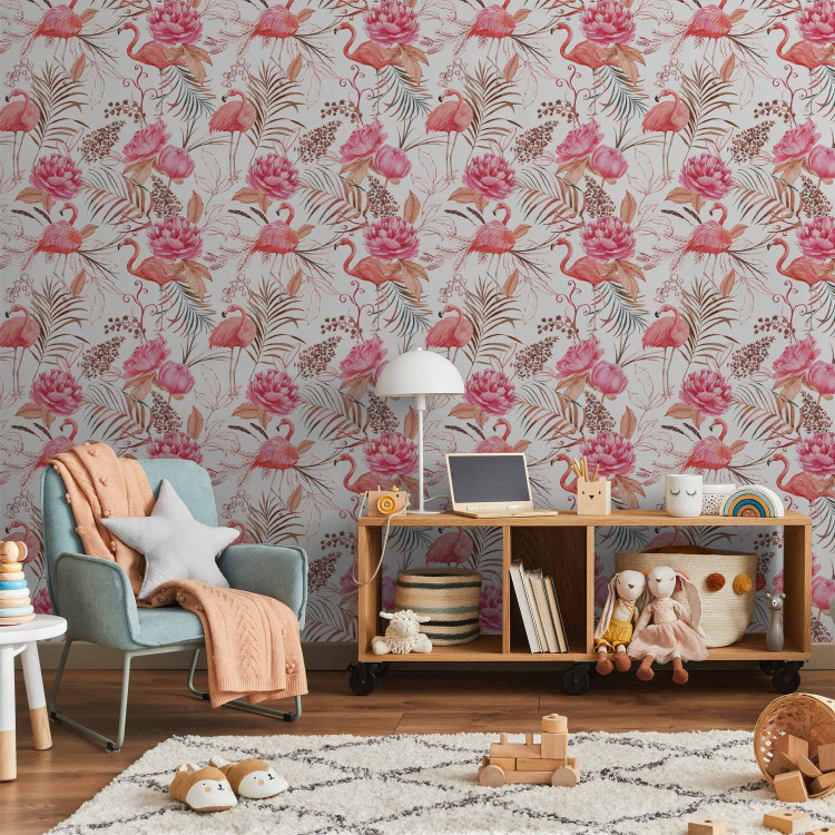 Modern Wallpaper Flock of Flamingos 135519 additionalImage 10