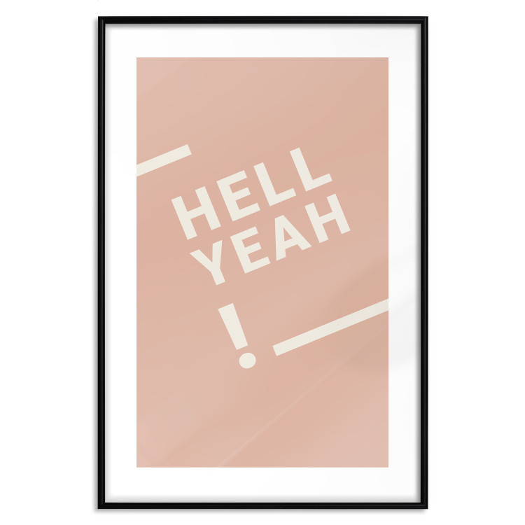 Poster Hell Yeah! - white English texts on a light pastel background 135619 additionalImage 4