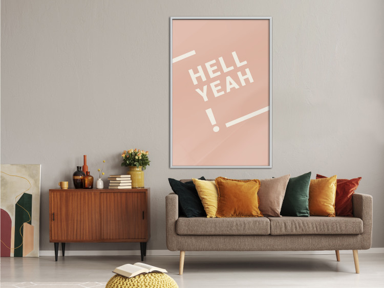 Poster Hell Yeah! - white English texts on a light pastel background 135619 additionalImage 19