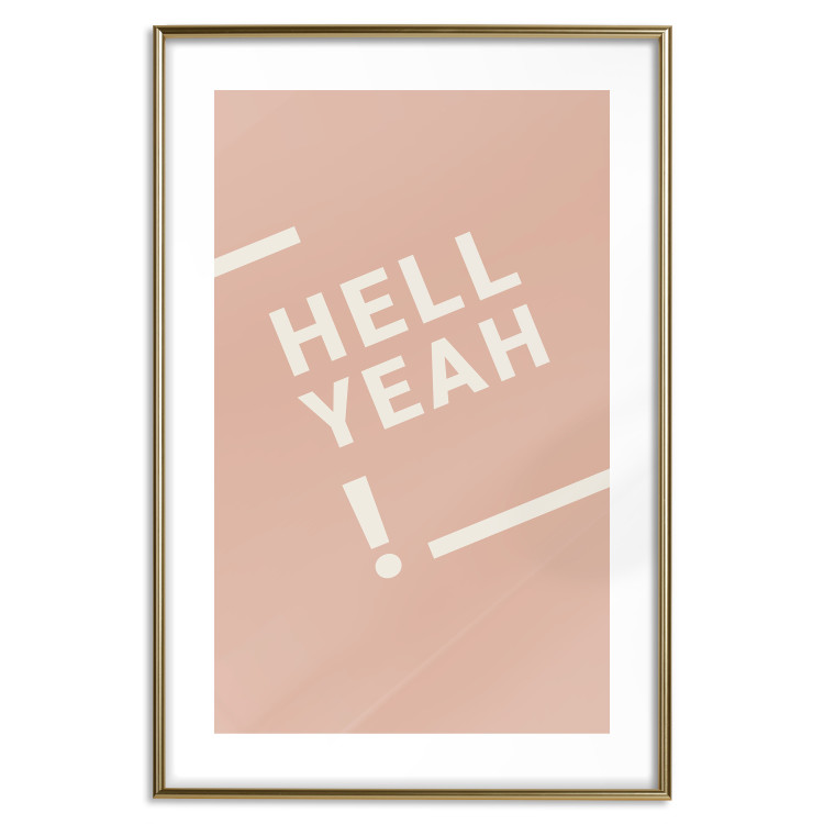 Poster Hell Yeah! - white English texts on a light pastel background 135619 additionalImage 3