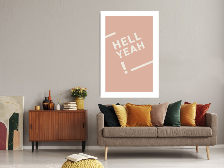Poster Hell Yeah! - white English texts on a light pastel background 135619 additionalImage 18