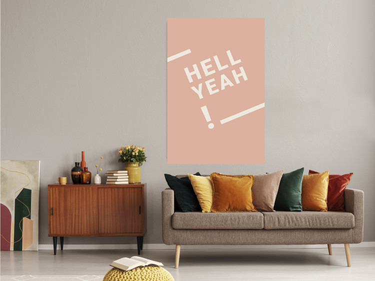 Poster Hell Yeah! - white English texts on a light pastel background 135619 additionalImage 9