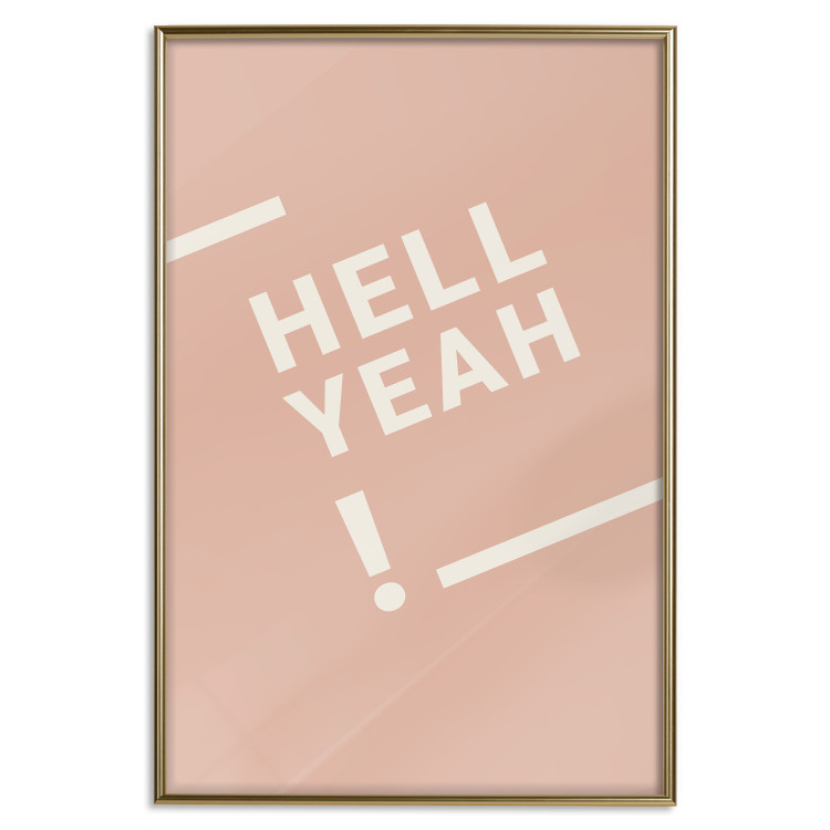 Poster Hell Yeah! - white English texts on a light pastel background 135619 additionalImage 8