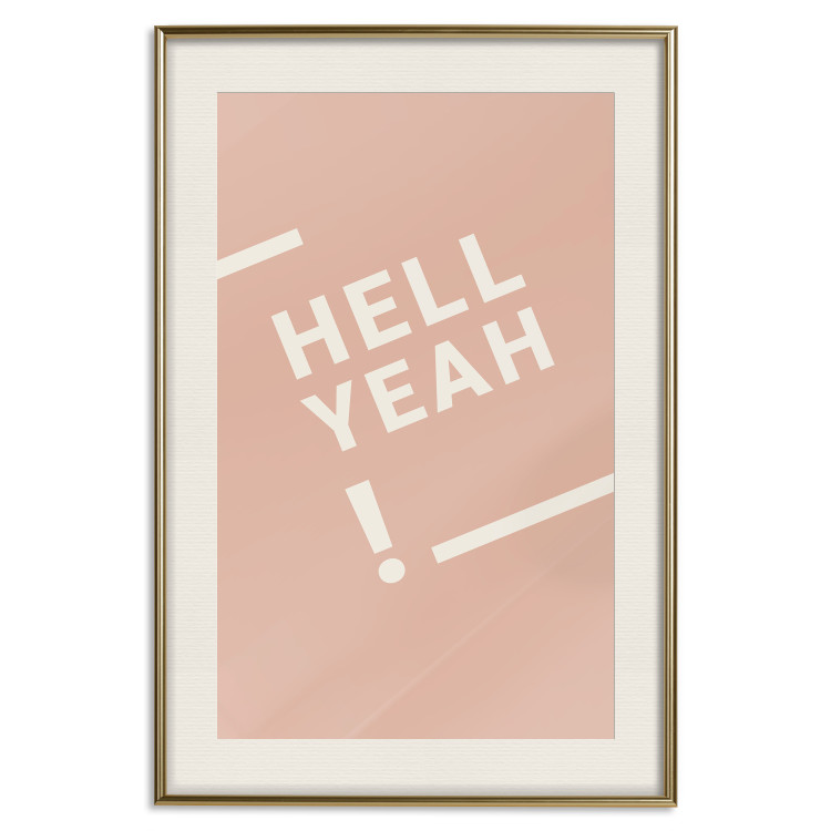 Poster Hell Yeah! - white English texts on a light pastel background 135619 additionalImage 3