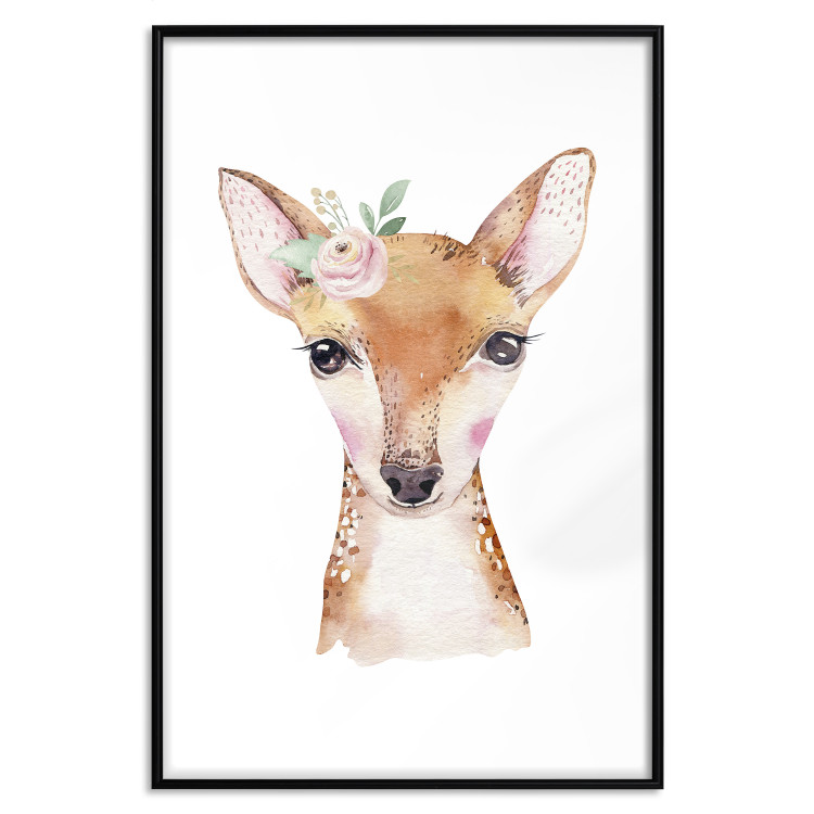 Poster Little Deer - funny portrait of an animal on a white contrasting background 135719 additionalImage 16