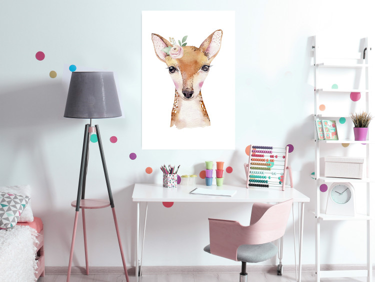 Poster Little Deer - funny portrait of an animal on a white contrasting background 135719 additionalImage 8