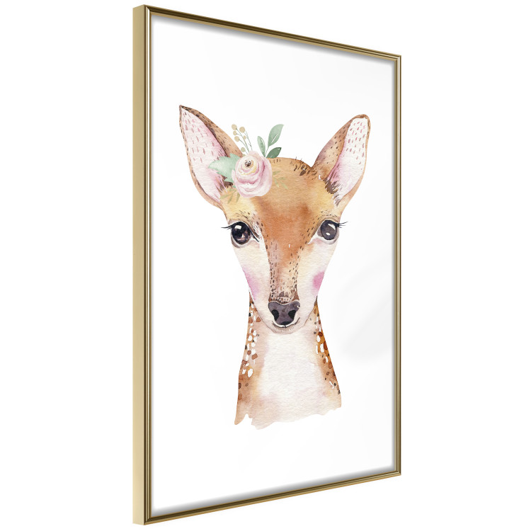 Poster Little Deer - funny portrait of an animal on a white contrasting background 135719 additionalImage 11
