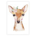 Poster Little Deer - funny portrait of an animal on a white contrasting background 135719