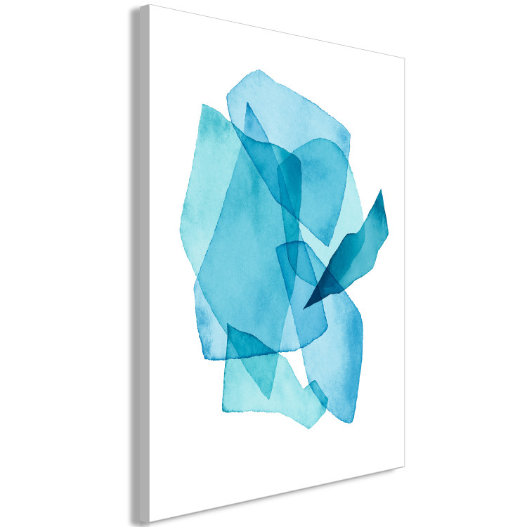 Canvas Art Print Blue shapes - stylized abstraction on watercolor on a white background 136019 additionalImage 2