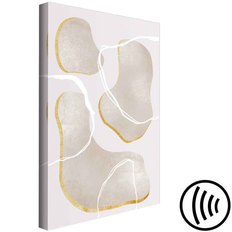 Canvas Art Print Fragments of Gray Marble - Beige Abstraction in Scandi Boho style 136519 additionalImage 6