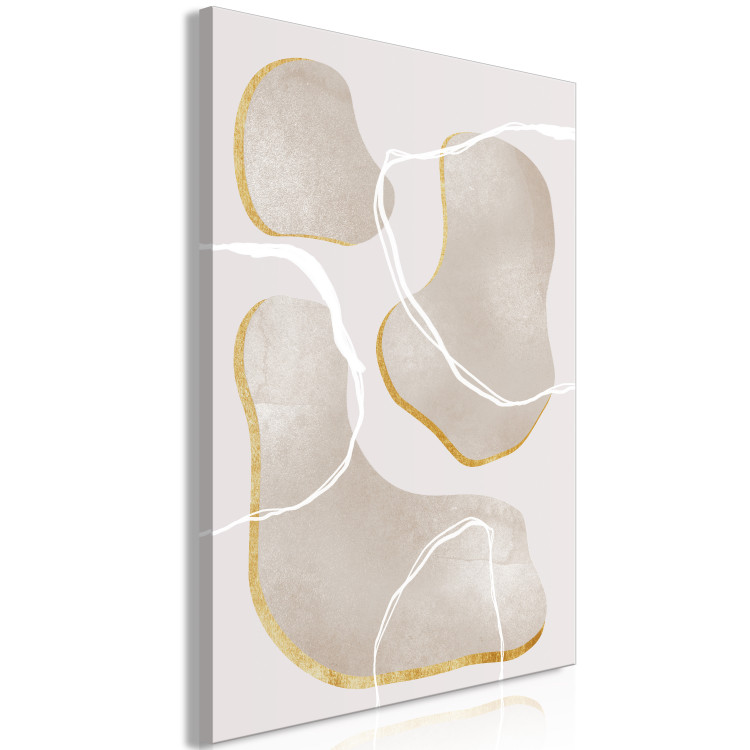 Canvas Art Print Fragments of Gray Marble - Beige Abstraction in Scandi Boho style 136519 additionalImage 2