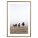 Wall Poster Friends in the Morning - landscape of a field with animals against fog 137919 additionalThumb 2