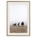 Wall Poster Friends in the Morning - landscape of a field with animals against fog 137919 additionalThumb 2