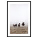 Wall Poster Friends in the Morning - landscape of a field with animals against fog 137919 additionalThumb 5