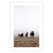 Wall Poster Friends in the Morning - landscape of a field with animals against fog 137919 additionalThumb 4