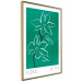 Wall Poster Floral Sketch - English texts and white flowers on a green background 142319 additionalThumb 3