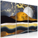 Canvas Art Print Golden Night (3-piece) - gilded sky and moon in art deco style 143019 additionalThumb 2
