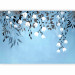 Wall Mural Blue energy - landscape with a loose composition of leaves and white flowers 143519 additionalThumb 1