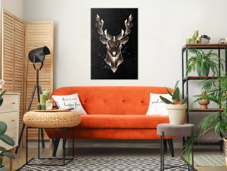 Canvas Golden Antler (1-piece) Vertical - geometric unique abstraction 143719 additionalImage 3
