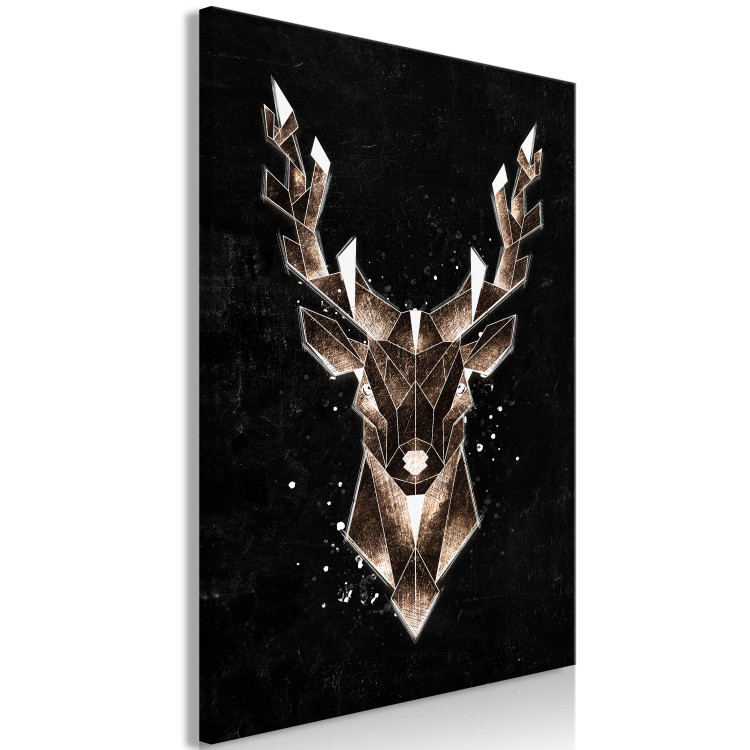 Canvas Golden Antler (1-piece) Vertical - geometric unique abstraction 143719 additionalImage 2