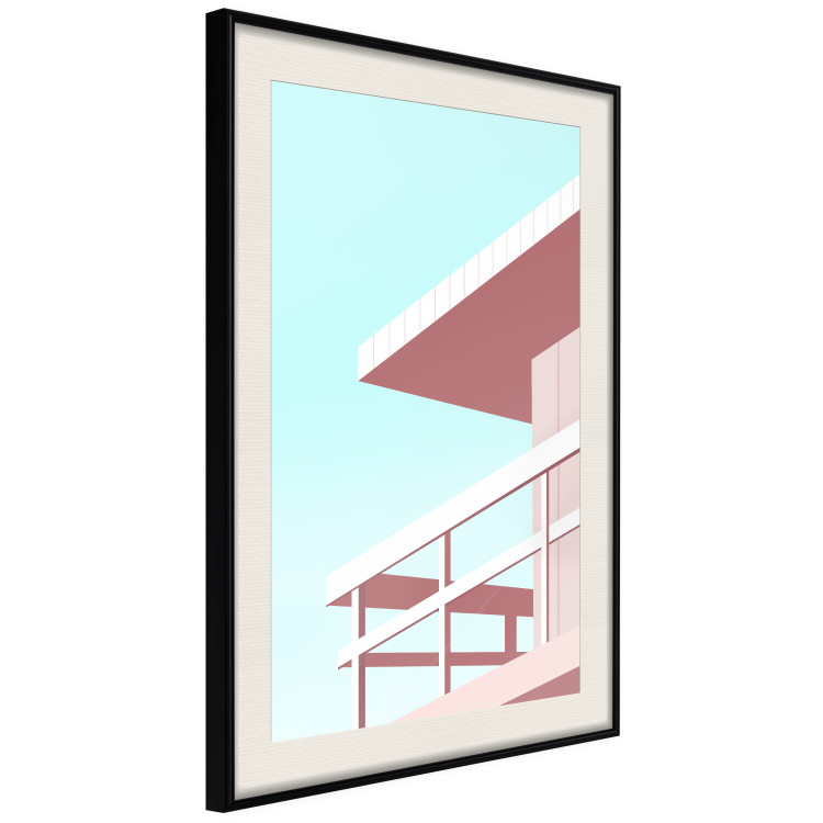 Poster Beach Vacation - Minimalist Pink Lifeguard Tower Against the Sky 144119 additionalImage 10