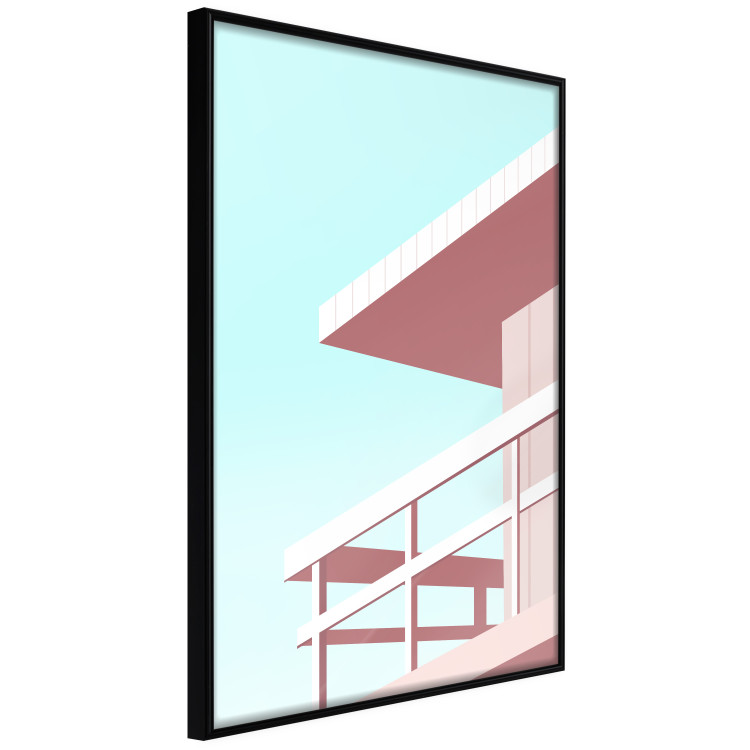 Poster Beach Vacation - Minimalist Pink Lifeguard Tower Against the Sky 144119 additionalImage 7