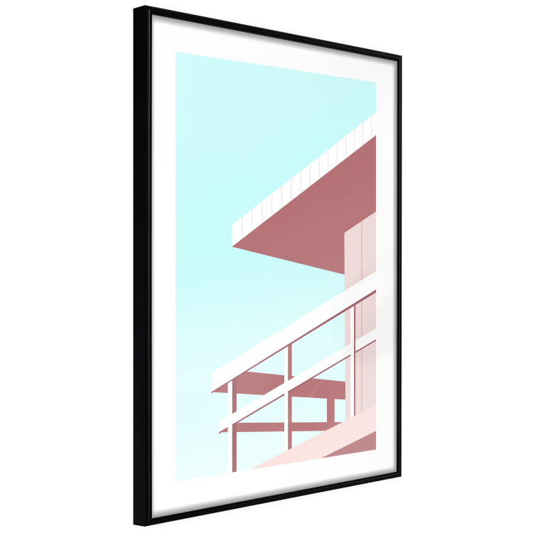 Poster Beach Vacation - Minimalist Pink Lifeguard Tower Against the Sky 144119 additionalImage 10