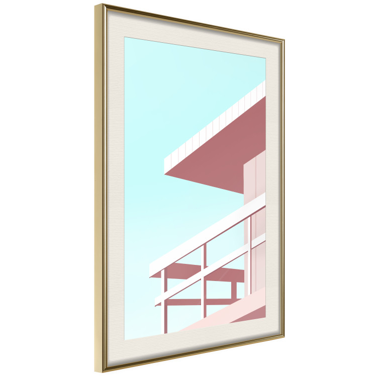 Poster Beach Vacation - Minimalist Pink Lifeguard Tower Against the Sky 144119 additionalImage 11