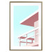 Poster Beach Vacation - Minimalist Pink Lifeguard Tower Against the Sky 144119 additionalThumb 22