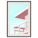 Poster Beach Vacation - Minimalist Pink Lifeguard Tower Against the Sky 144119 additionalThumb 27
