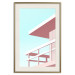 Poster Beach Vacation - Minimalist Pink Lifeguard Tower Against the Sky 144119 additionalThumb 24