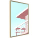 Poster Beach Vacation - Minimalist Pink Lifeguard Tower Against the Sky 144119 additionalThumb 6