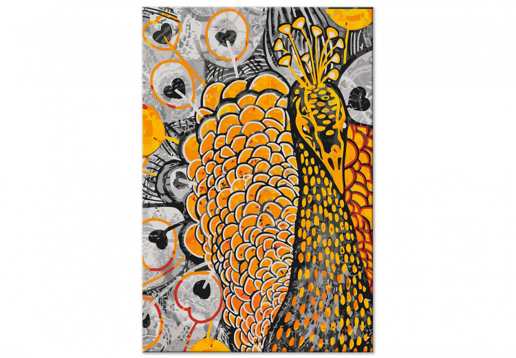 Paint by number Royal Peacock - Gold Bird Surrounded by Pearly White Feathers 144619 additionalImage 4