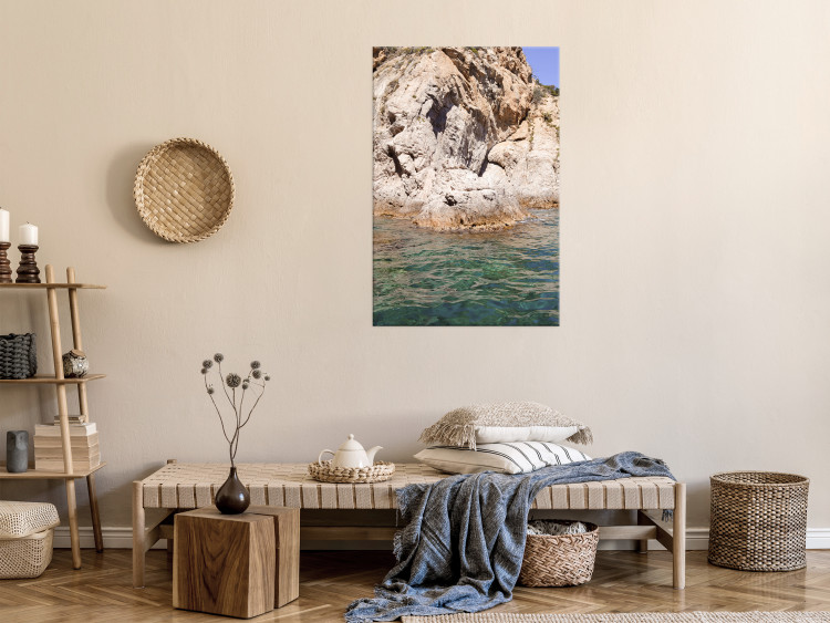 Canvas Art Print Spanish Rocks (1-piece) - seascape at the foot of a steep cliff 145219 additionalImage 3