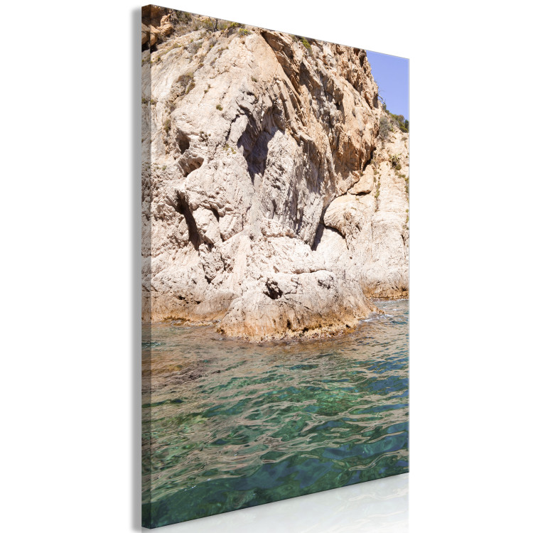 Canvas Art Print Spanish Rocks (1-piece) - seascape at the foot of a steep cliff 145219 additionalImage 2