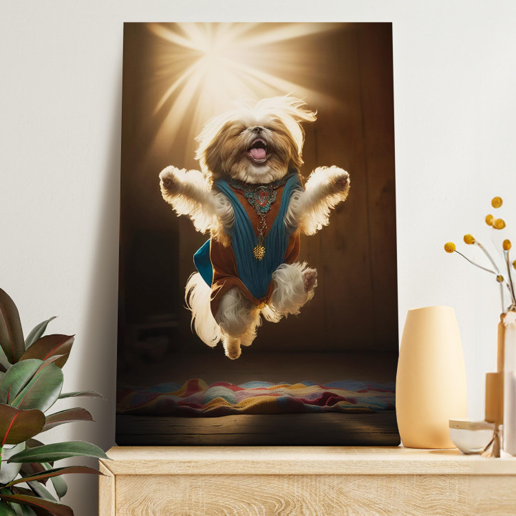 Canvas Print AI Shih Tzu Dog - Jumping Animal Against the Rays of the Sun - Vertical 150119 additionalImage 5